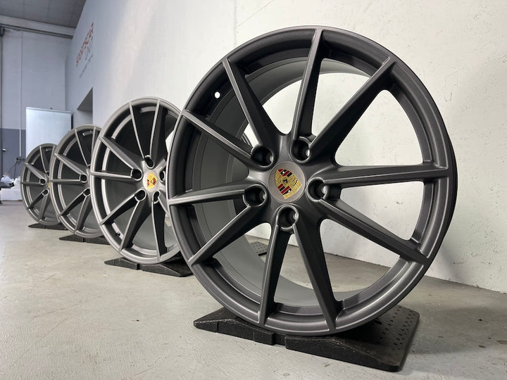 Porsche 992 20/21 Zoll Carrera S Felgen TITANGRAU SEIDENMATT NEU