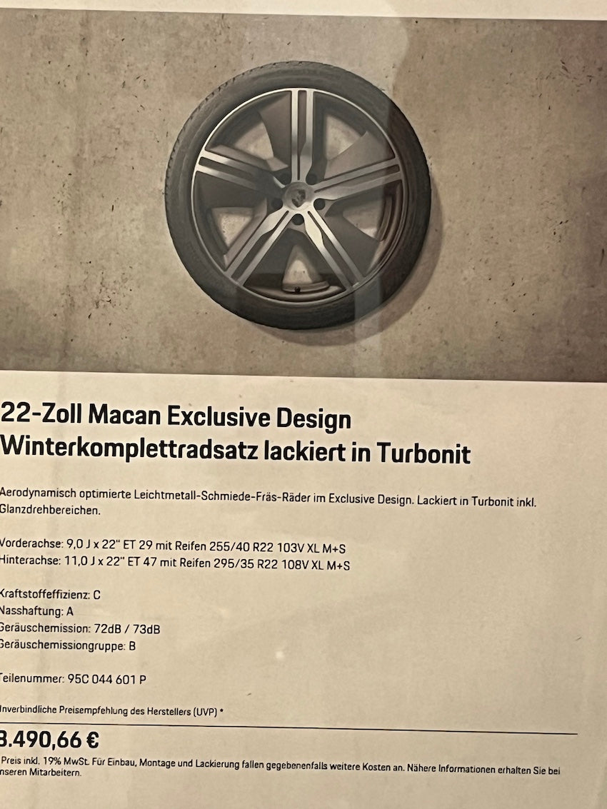 Porsche Macan Electric EV 22 Zoll Exclusive Design Winter Räder NEU TURBONIT -20%