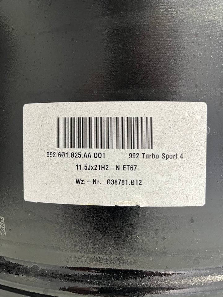 Porsche 992.1 20 21 Zoll Turbo S Sport 4 Felgen INDIVIDUAL QO1 schwarz hochglanz