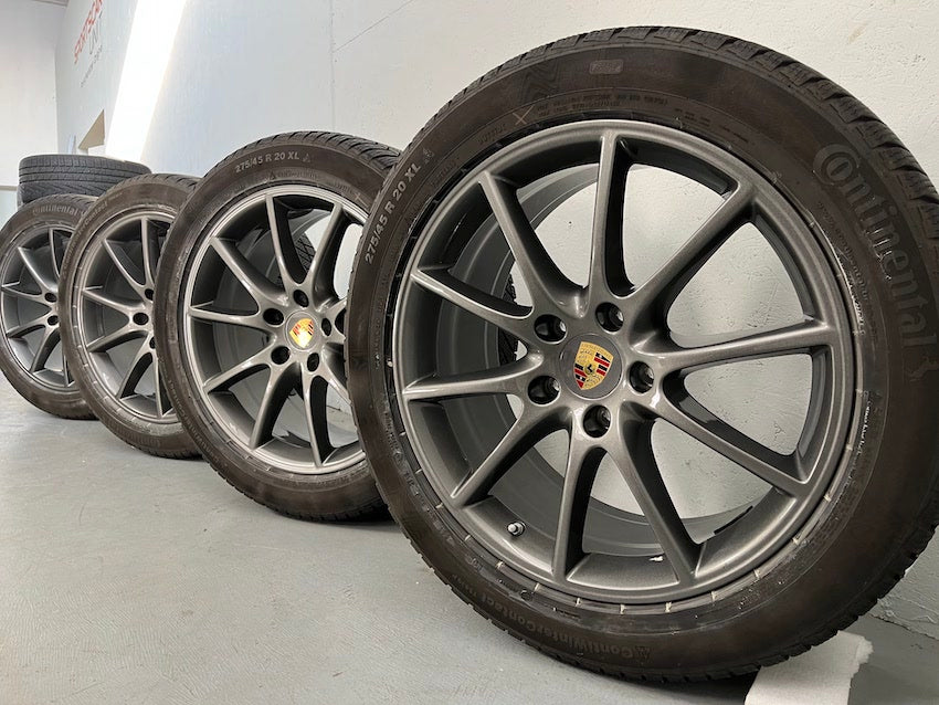 Porsche Cayenne 20 Zoll E3 SPORT Winter Räder Conti TITANGRAU TOP