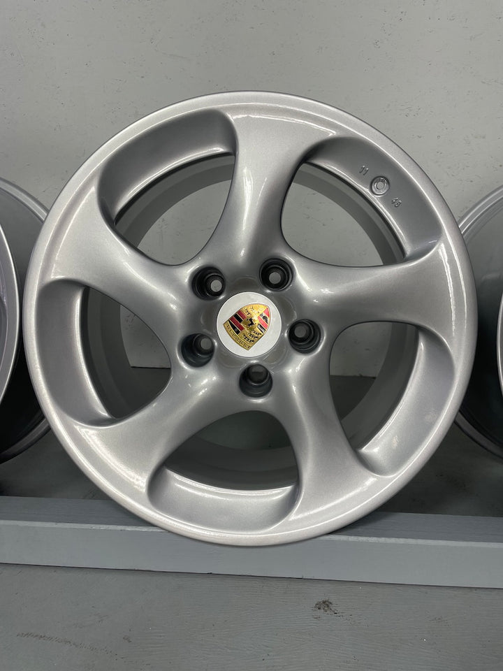 Porsche 996 18 Zoll Turbo II Felgen TURBO 4S HOHLKAMMER neu pulverb.