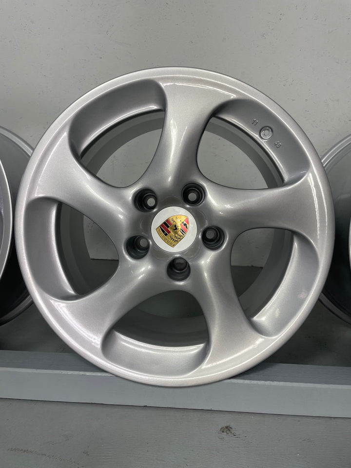 Porsche 996 18 Zoll Turbo II Felgen TURBO 4S HOHLKAMMER neu pulverb.