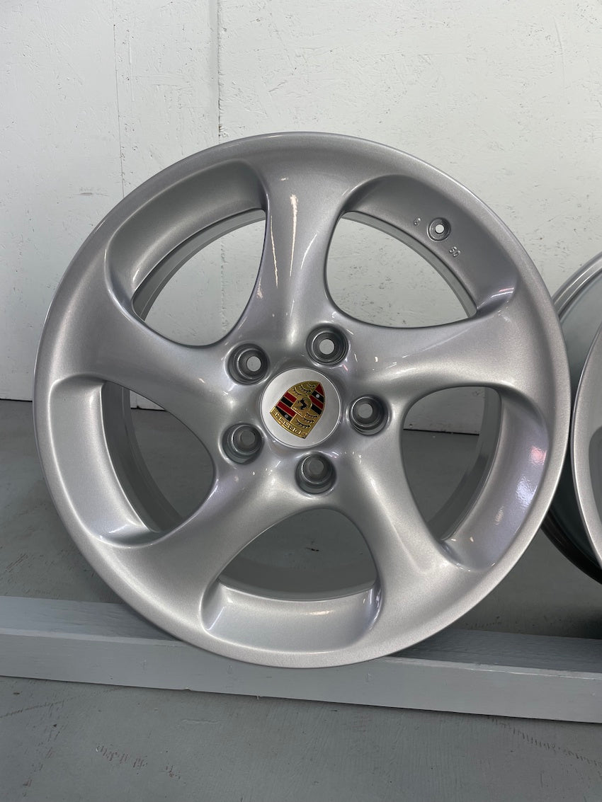Porsche 996 18 Zoll Turbo II Felgen TURBO 4S HOHLKAMMER neu pulverb.